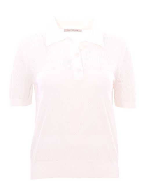 pierced cotton polo LA FILERIA | 57274/14074004